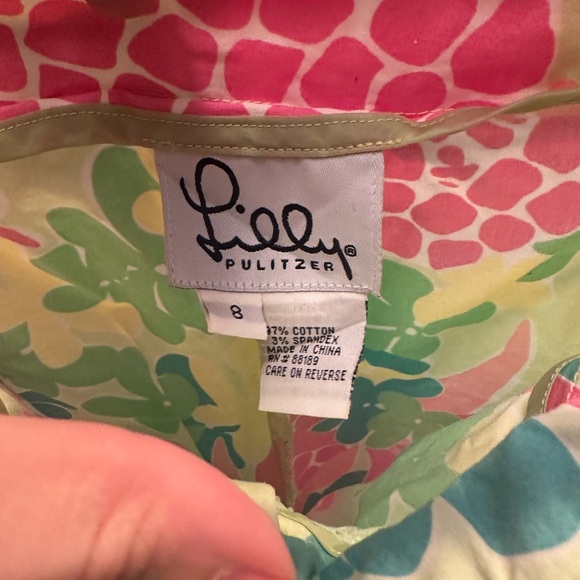 Lilly Pulitzer Vibrant Pink and Green Patterned Pants - Sz 8 - Picture 2 of 4